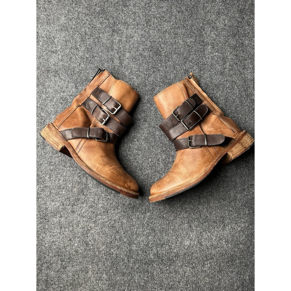 Womens Leather Free‎ People Buckle Ankle Boots Brown, Size US 7.5
